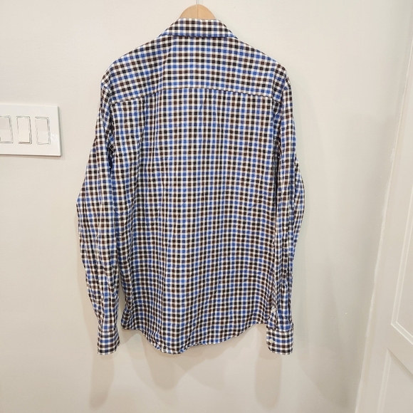 Moods Of Norway Shirt Mens XXL Blue Check Gingham Long Sleeve 100% Cotton - Picture 3 of 11